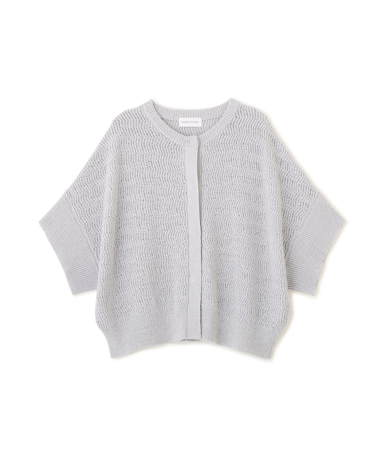 綿ポリエステルヘリンボーン柄半袖はおり