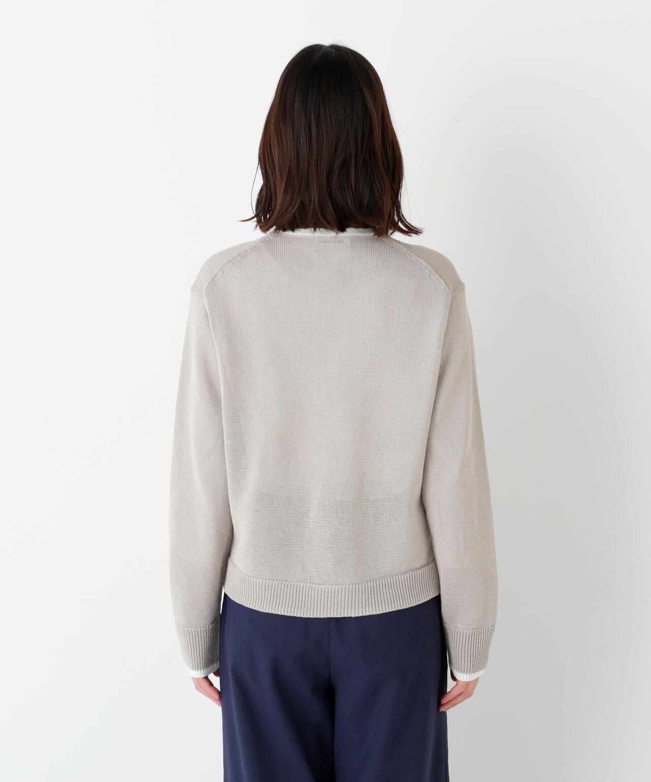 ミドルゲージギマクルーネックカーディガン