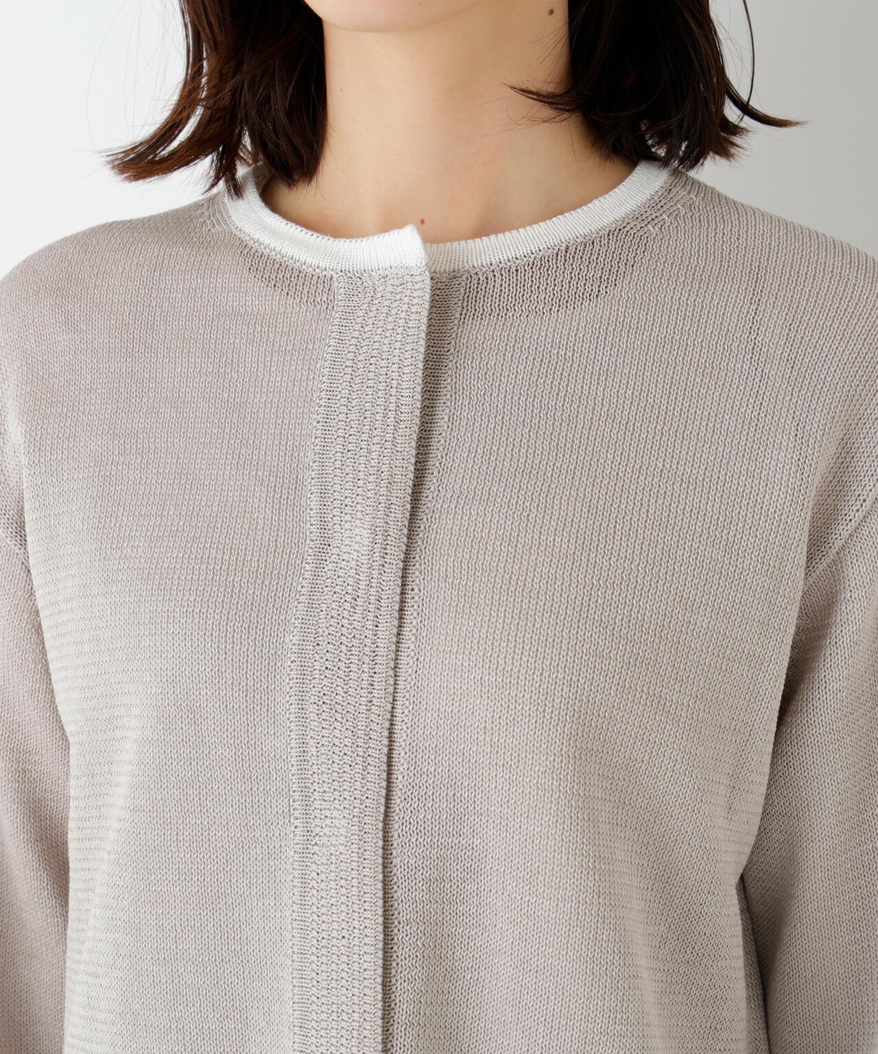 ミドルゲージギマクルーネックカーディガン