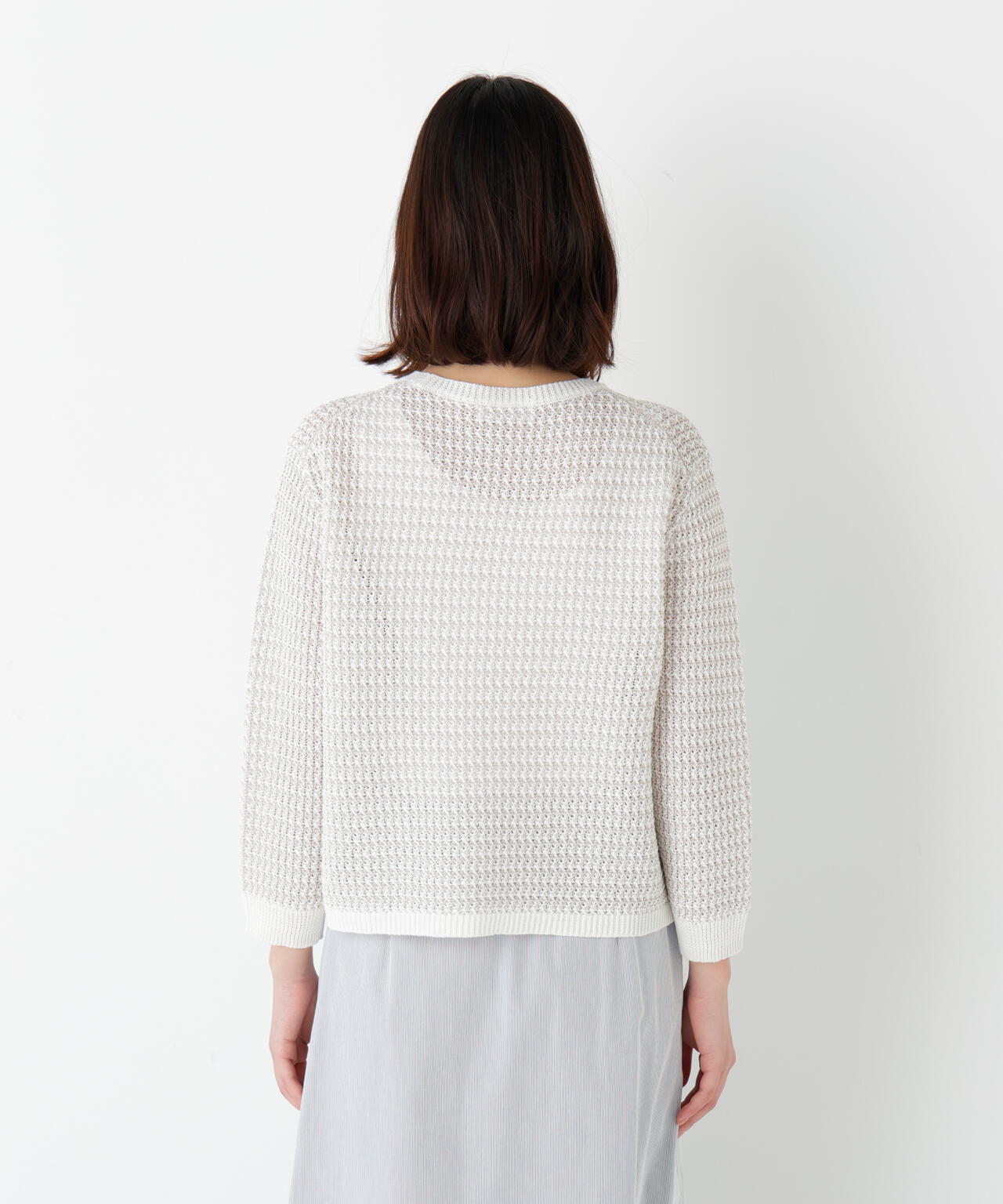 《名品 / 洗える》ミドルゲージ ギマ ミックスニットプルオーバー