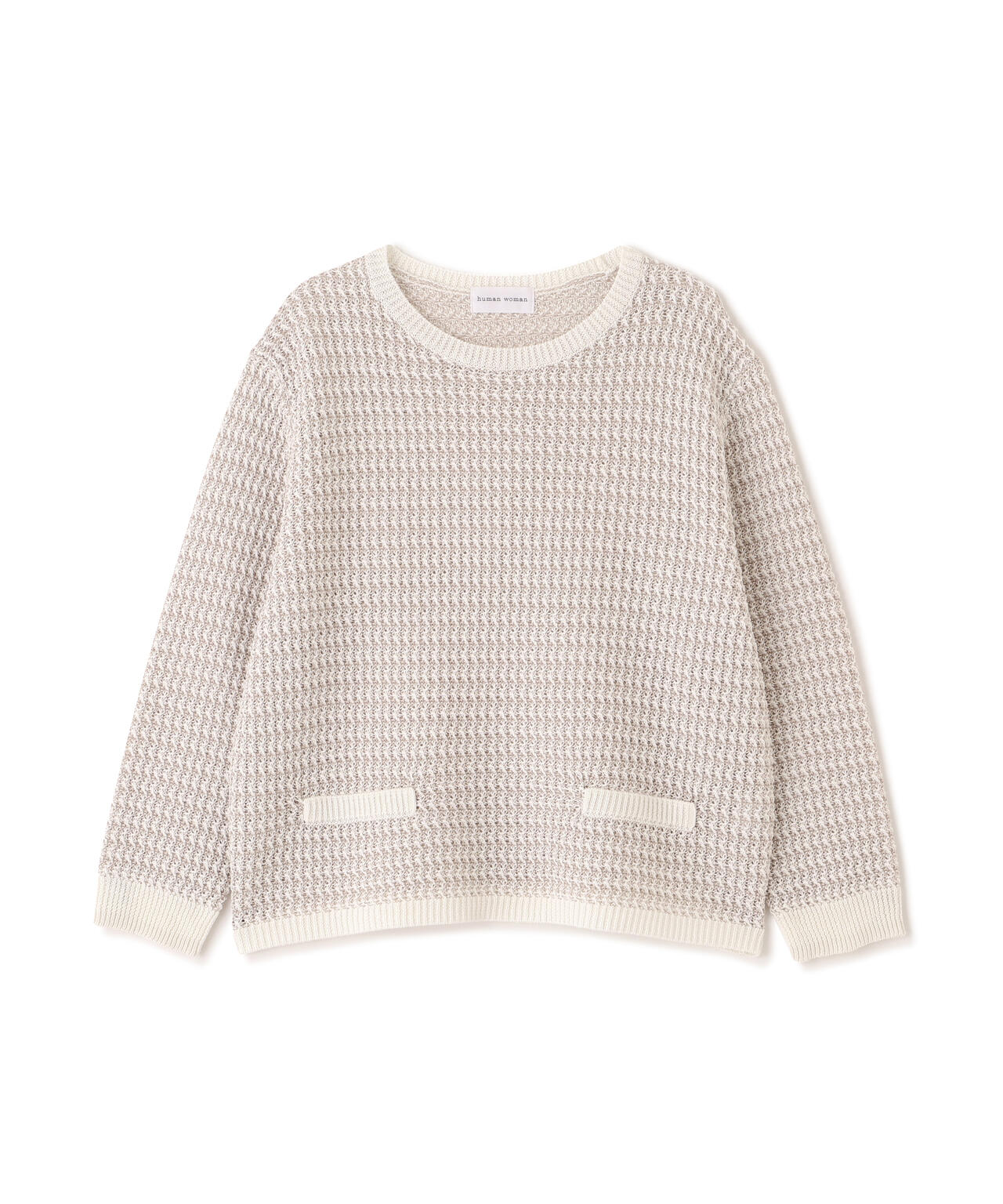 《名品 / 洗える》ミドルゲージ ギマ ミックスニットプルオーバー