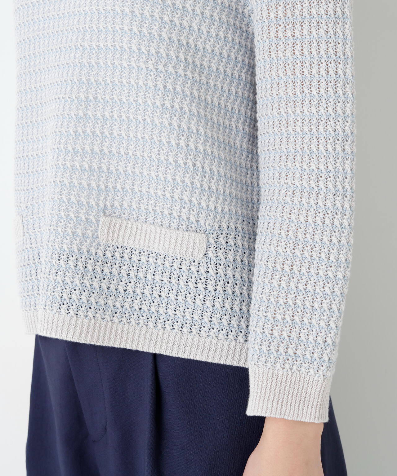 《名品 / 洗える》ミドルゲージ ギマ ミックスニットプルオーバー