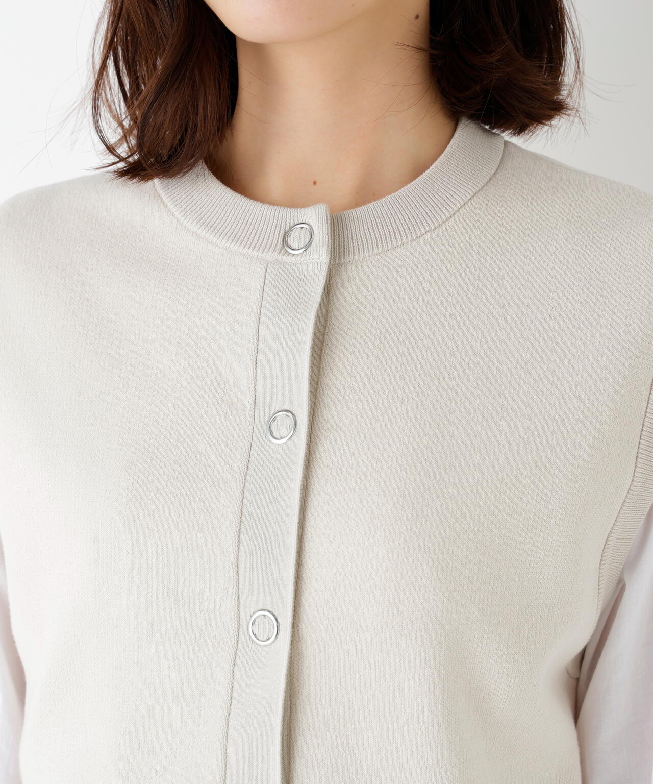 ハイツイストコットン混ジャカードベスト