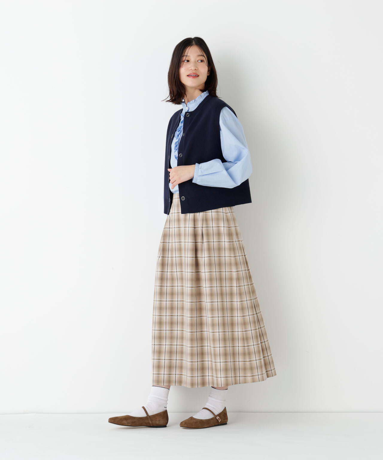 ハイツイストコットン混ジャカードベスト