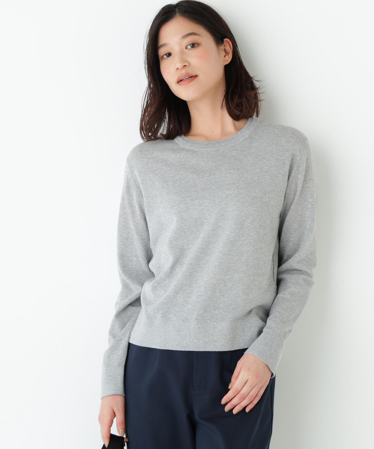 ネックダブルプルオーバーニット