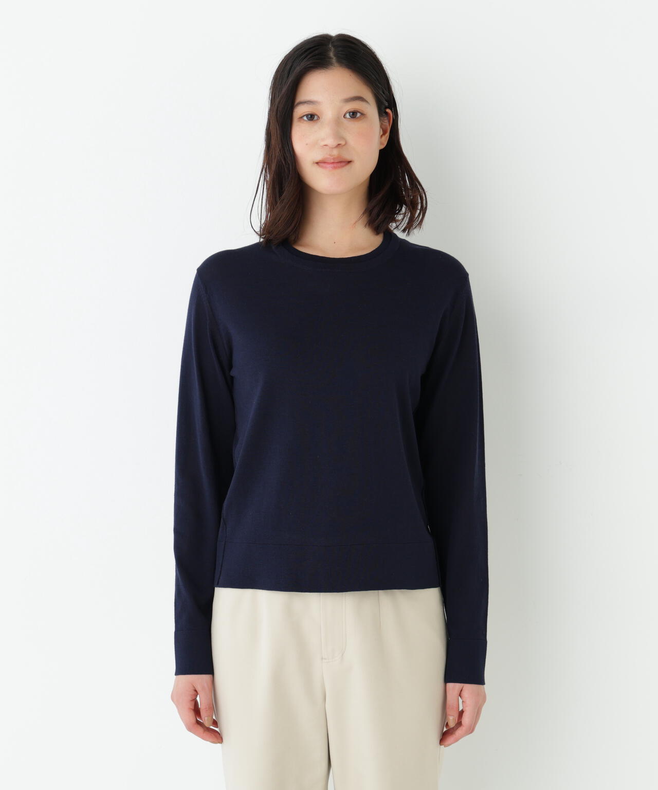 ネックダブルプルオーバーニット