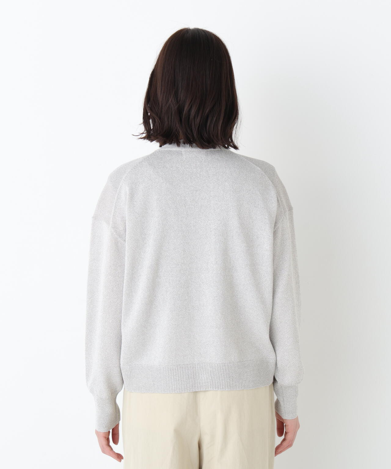 《名品 / 洗える》ペーパーヤーンVネックカーディガン