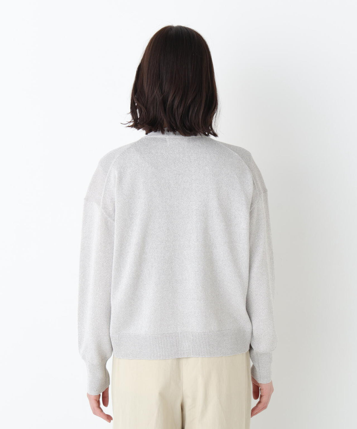 《名品 / 洗える》ペーパーヤーンVネックカーディガン