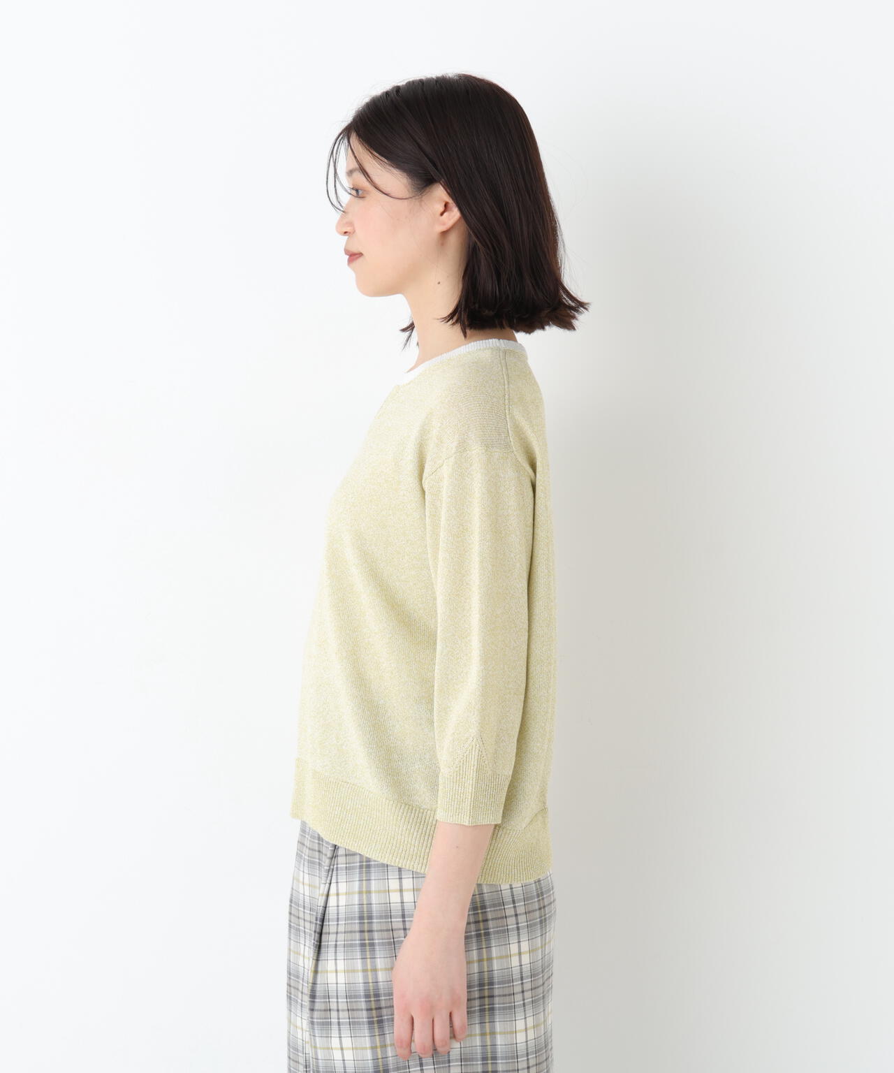 《名品 / 洗える》ペーパーヤーンクルーネックプルオーバー