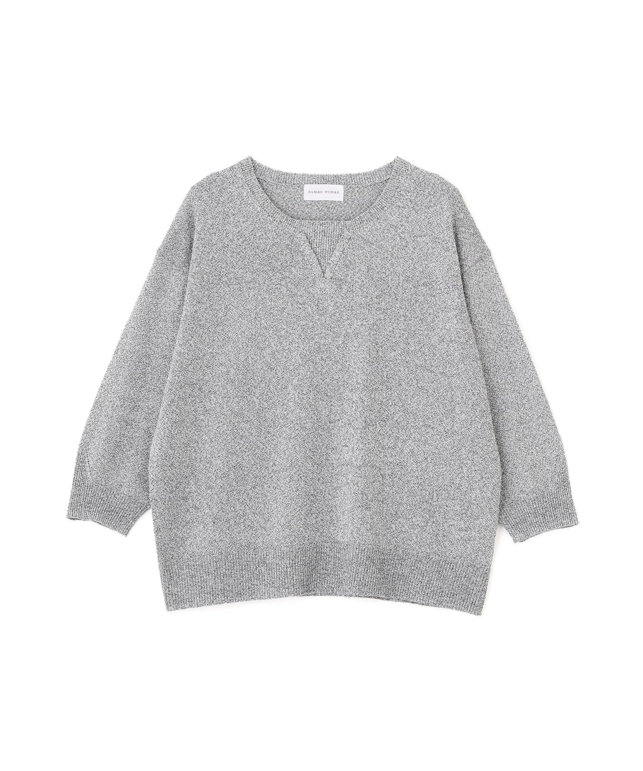 《名品 / 洗える》ペーパーヤーンクルーネックプルオーバー