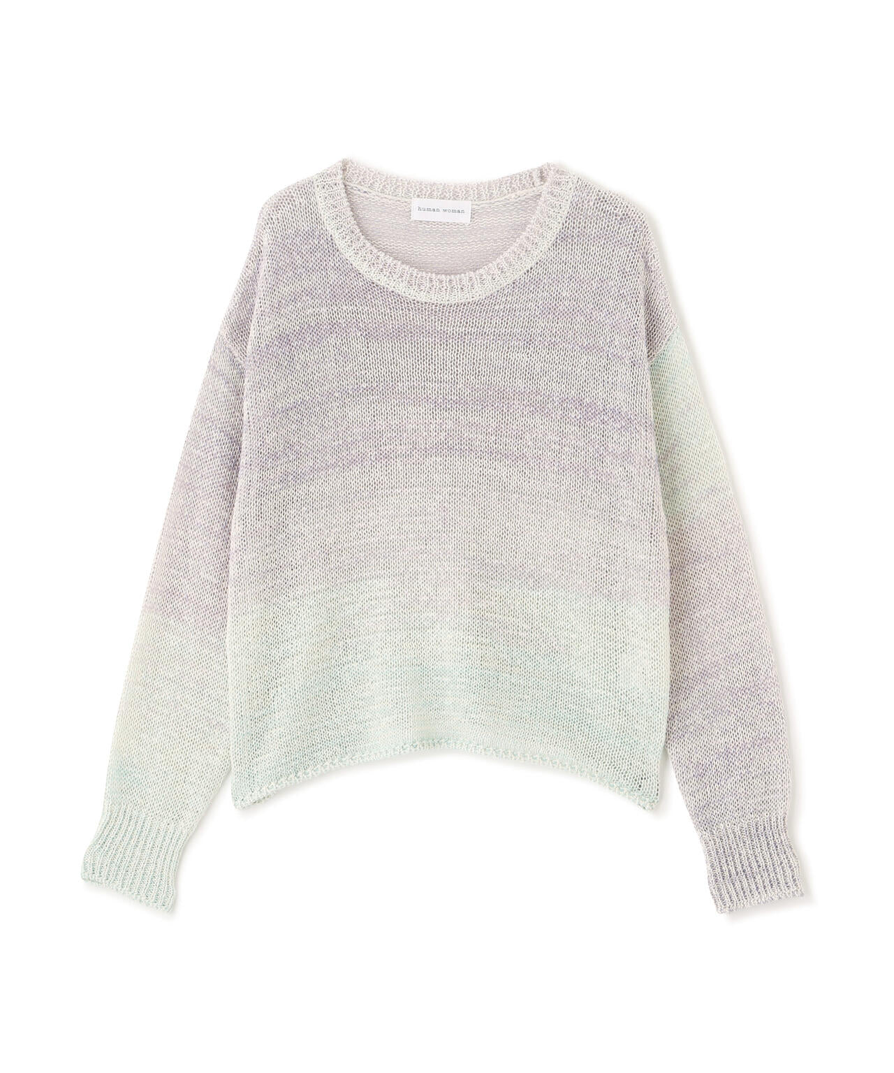 《洗える》コットン混 カスリヤーンクルーネックプルオーバー