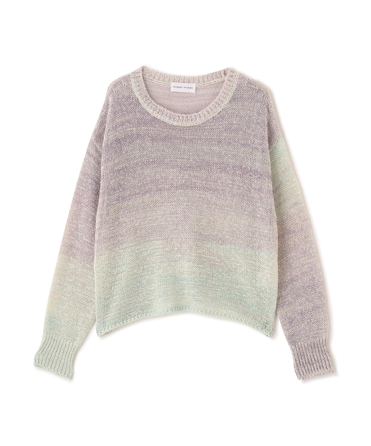 《洗える》コットン混 カスリヤーンクルーネックプルオーバー