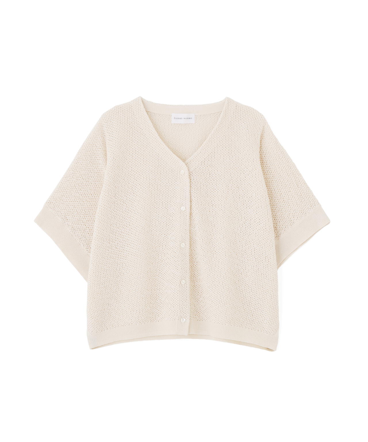 《洗える》メッシュ柄ニットジレ