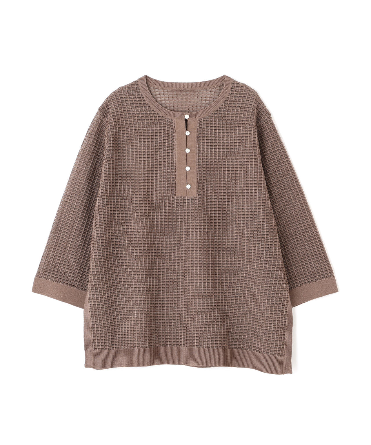 《洗える》コットンポリエステルシアーチェックチュニックプルオーバー