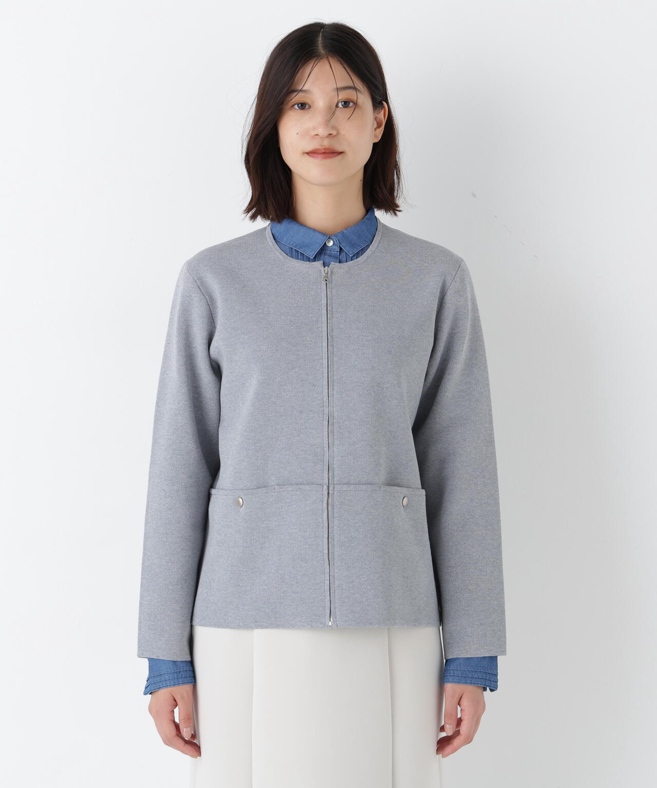 コットンスムースジップアップJK