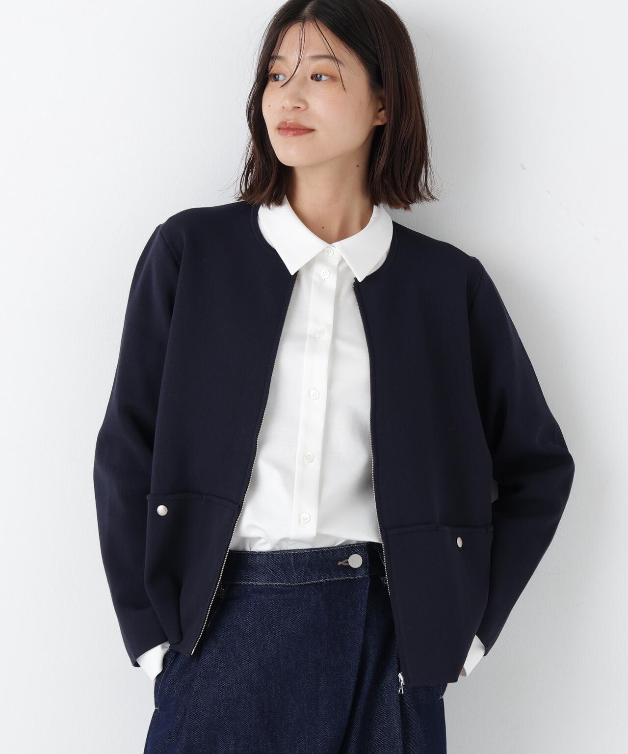 コットンスムースジップアップJK