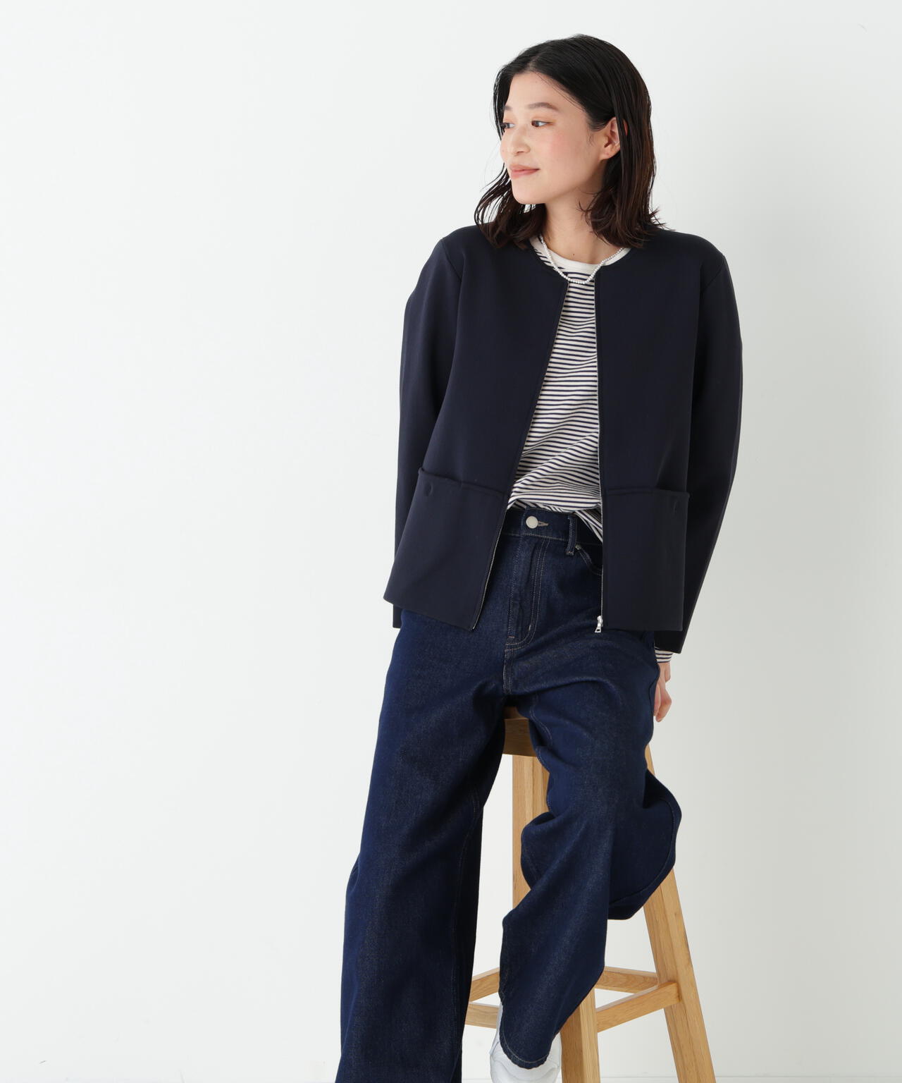 コットンスムースジップアップJK