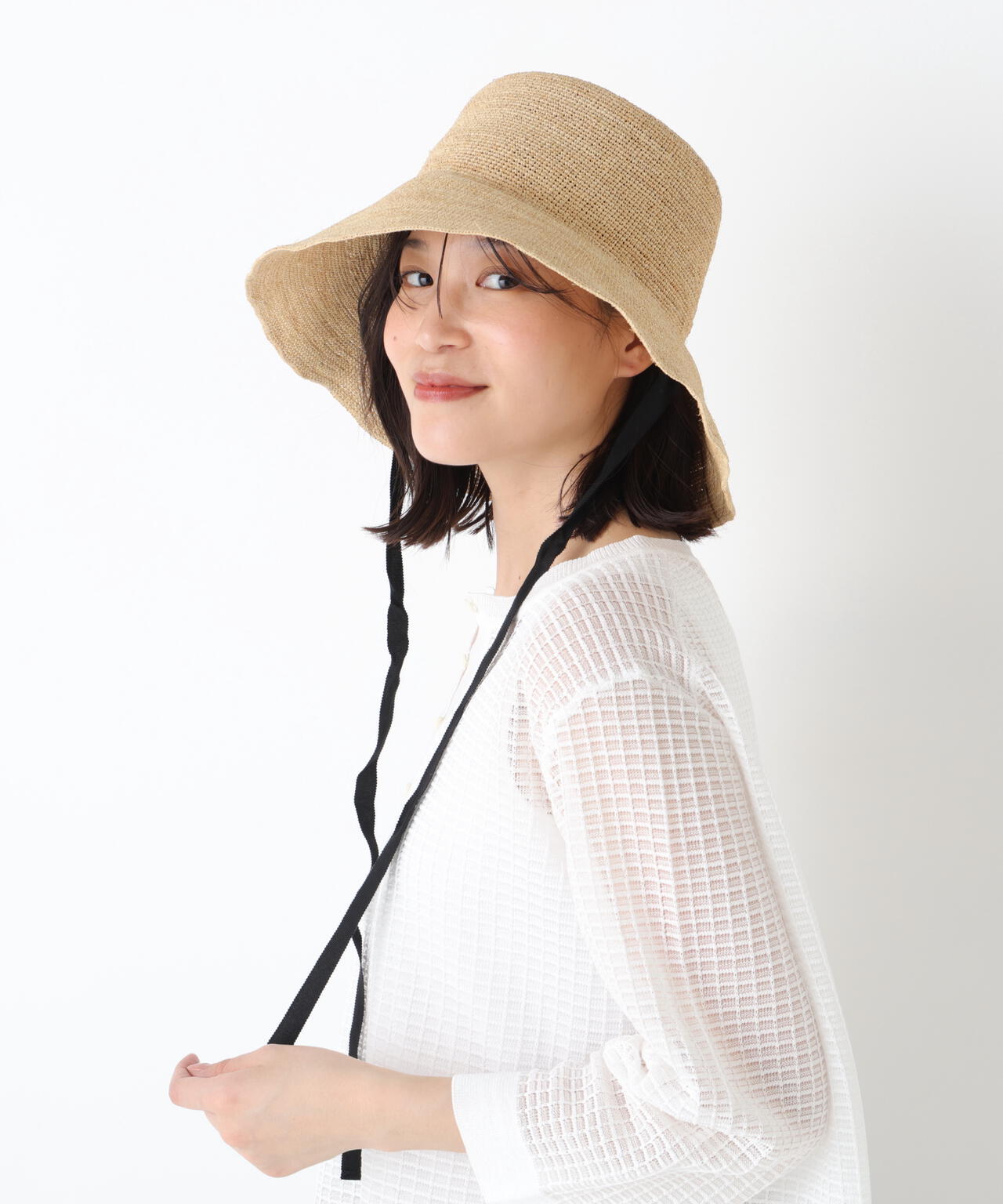 《p cuq》ラフィアハット