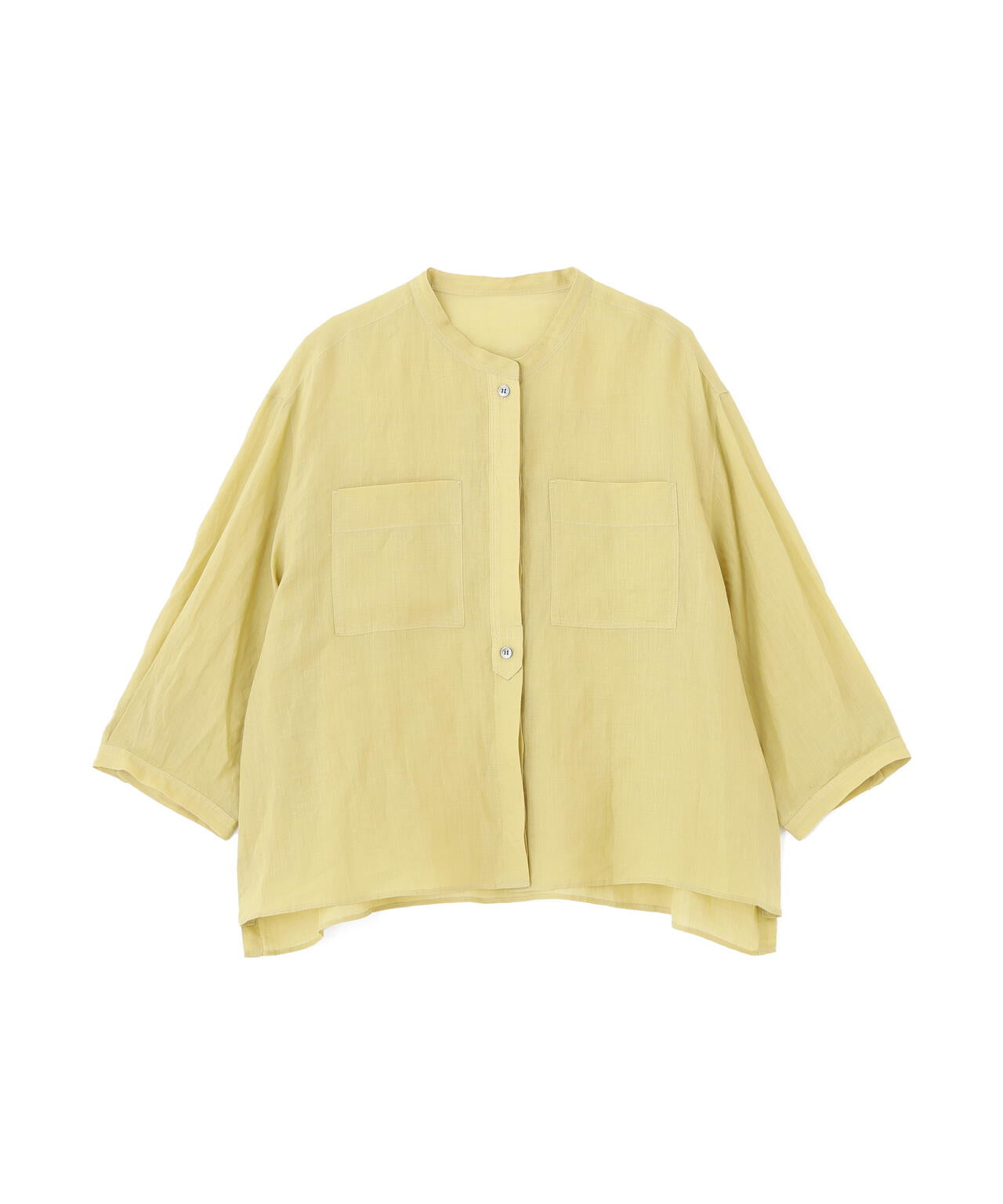 《名品 / 日差し対策 / 洗える / 4色展開!》ラミーバンドカラーシャツブラウス