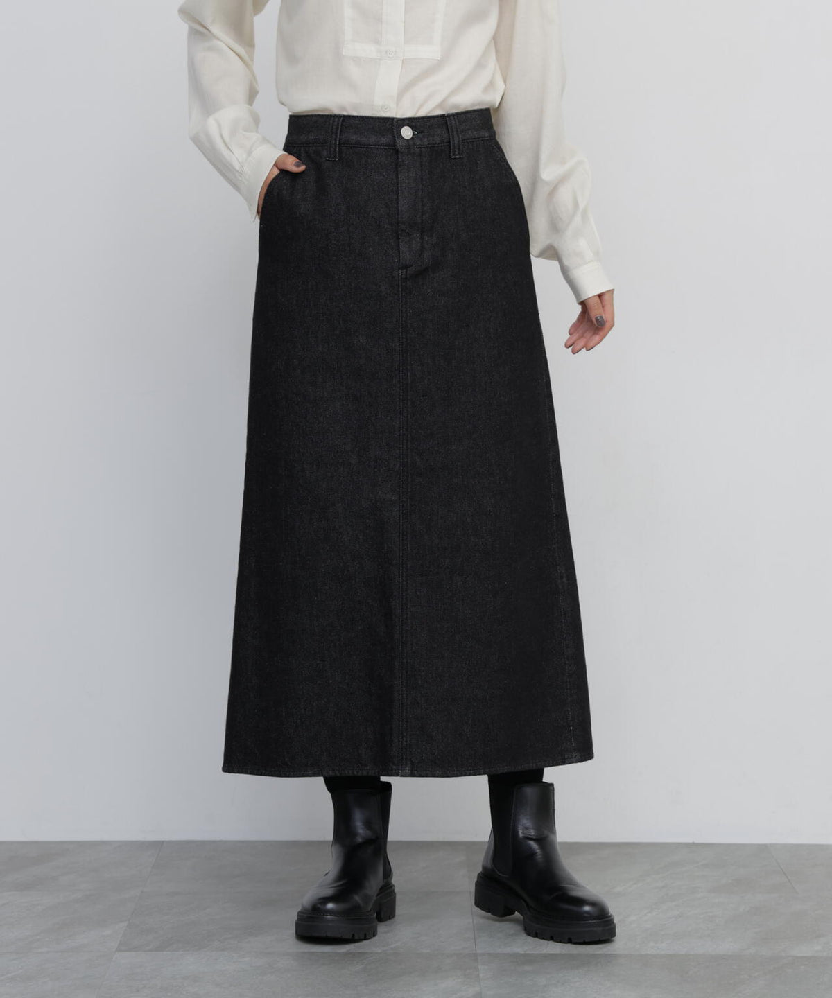 裏起毛デニムスカート