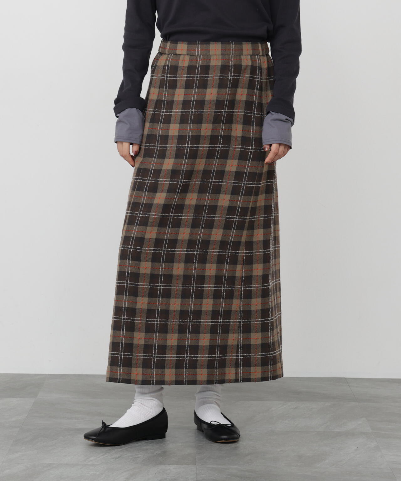 リファインチェックスカート