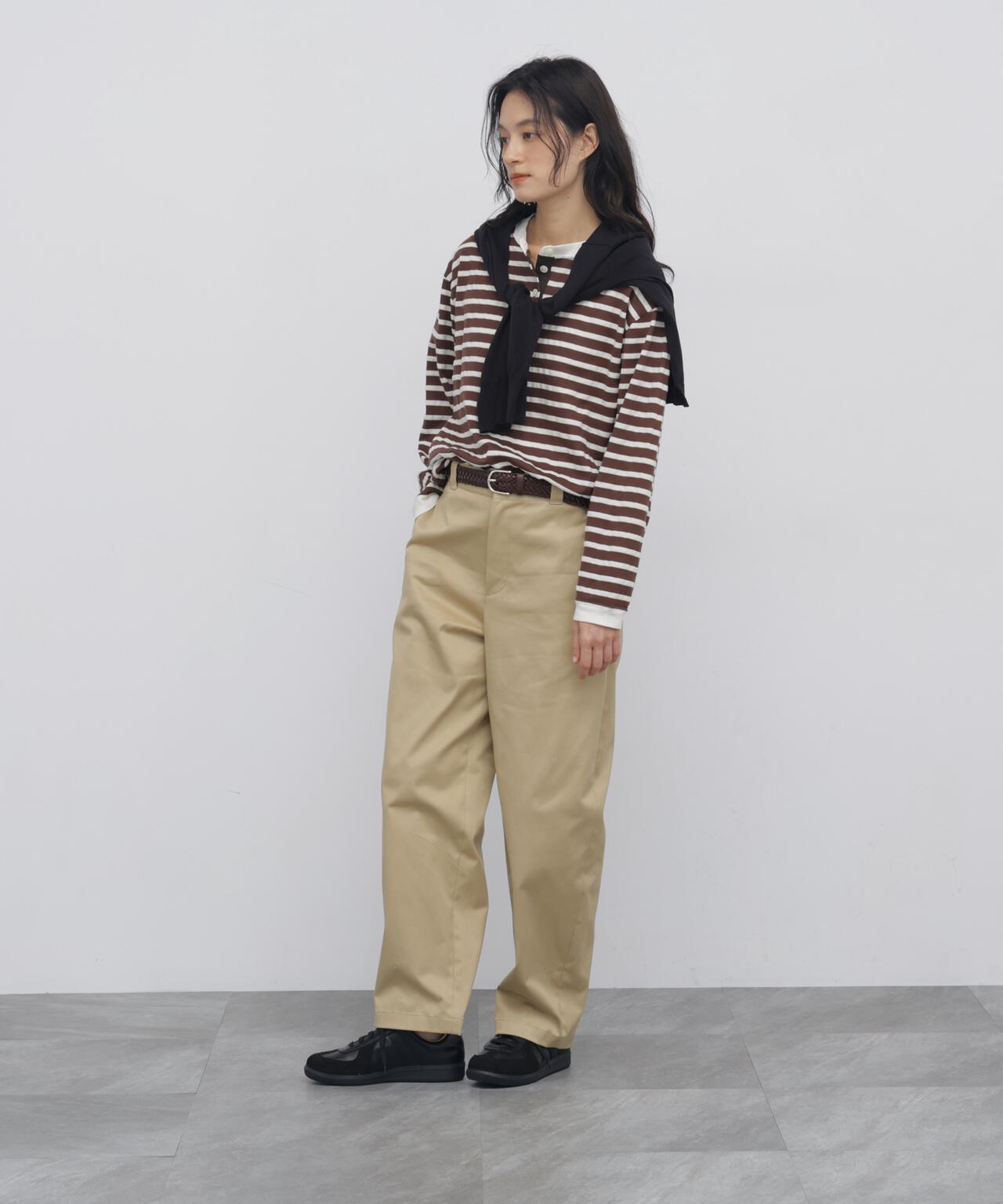 コットンツイルストレッチバレルパンツ