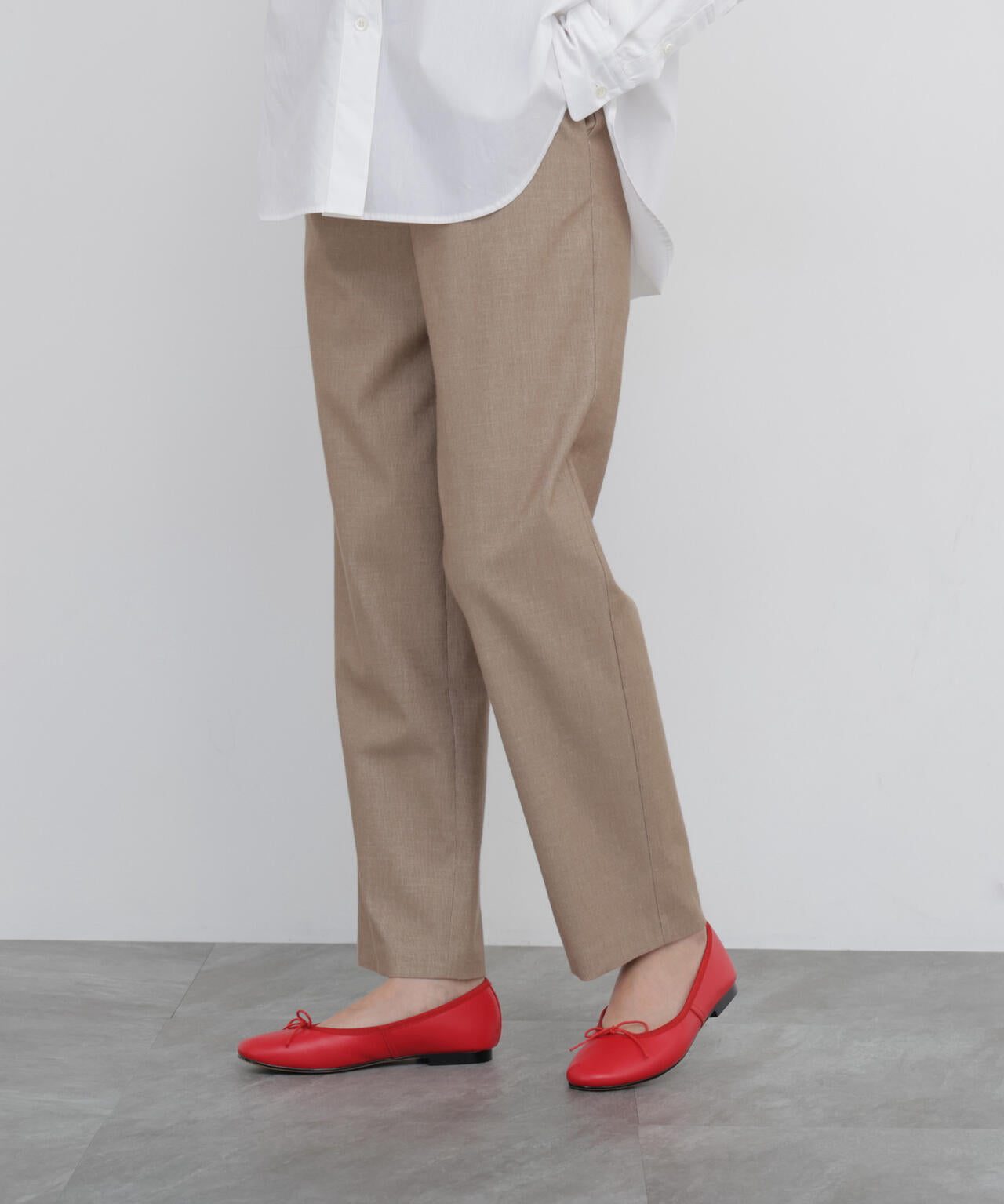 ピケスエードスリムストレートパンツ