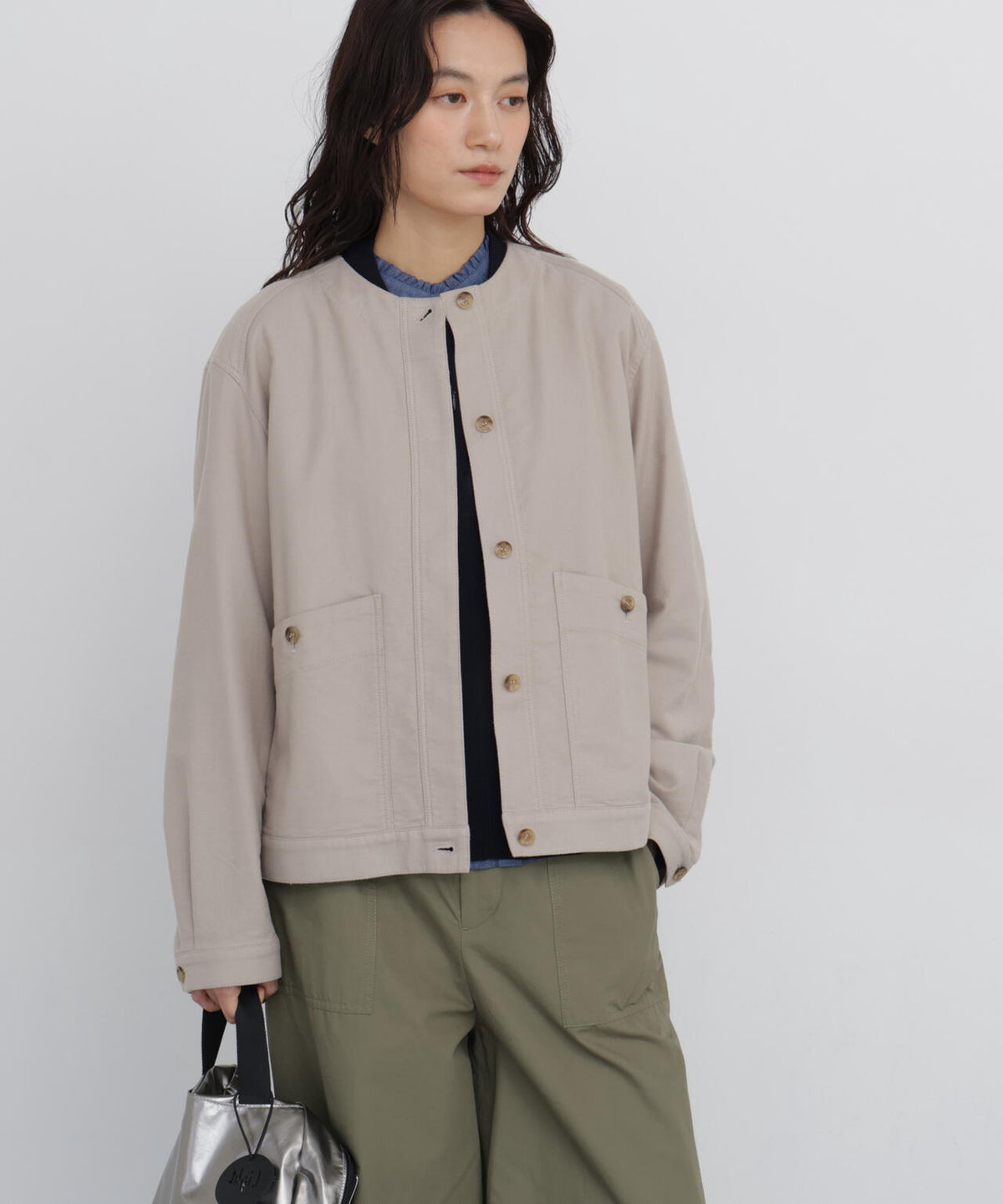 《名品 / 洗える》ストレッチエアリードットコードブルゾン