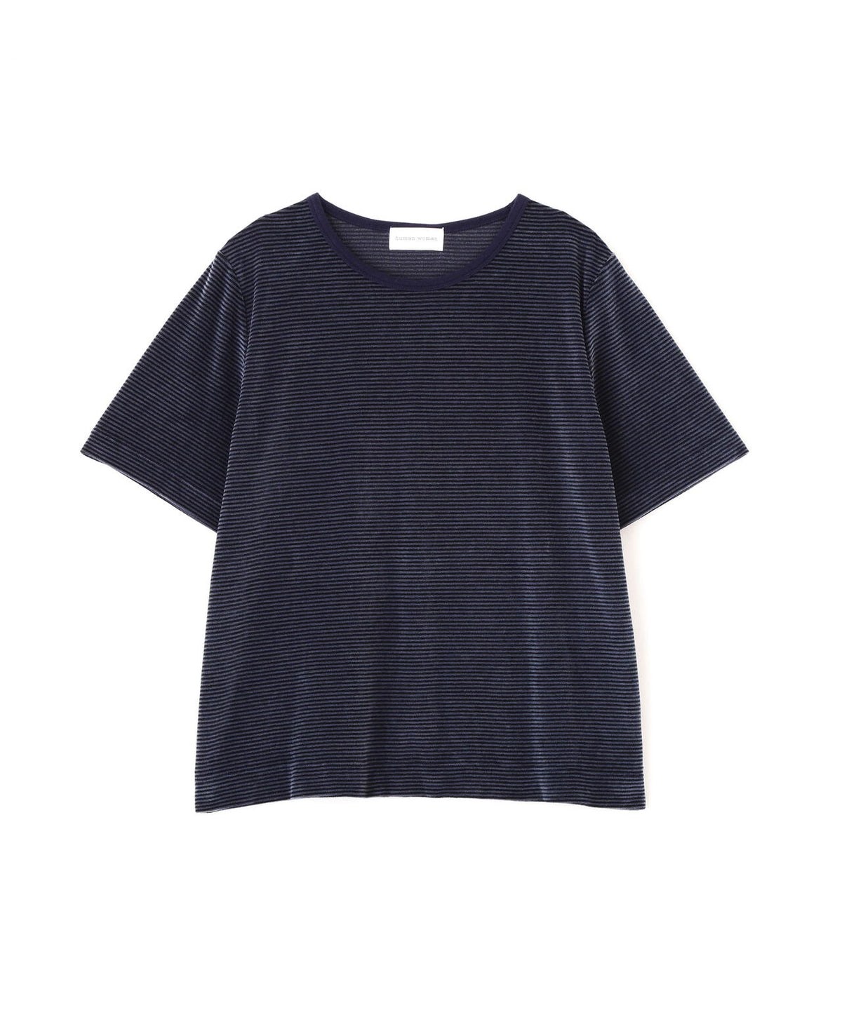《洗える》ベロアボーダーTシャツ
