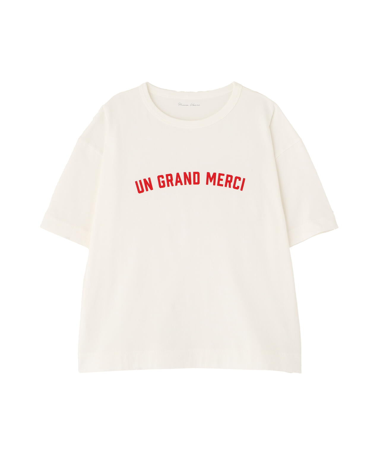 フロッキープリントクルーネックTシャツ