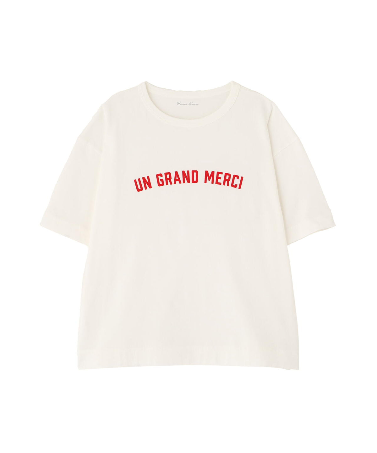 フロッキープリントクルーネックTシャツ
