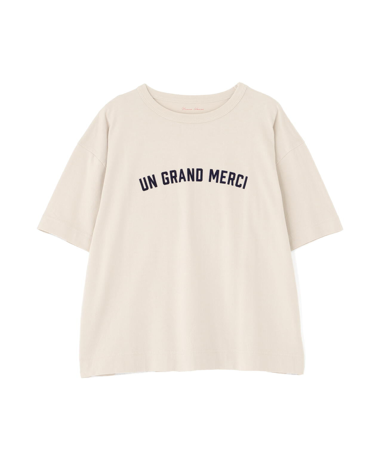 フロッキープリントクルーネックTシャツ