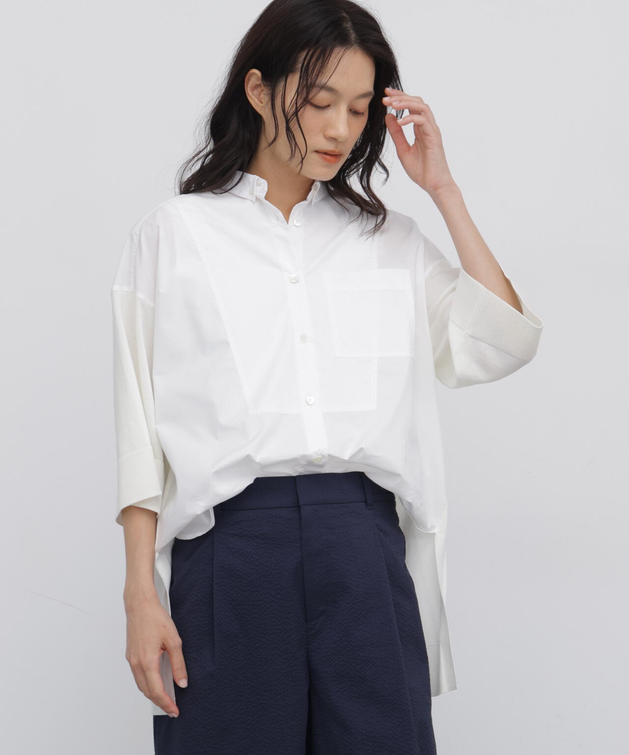 165cm/B:77cm/W:57cm/H:79cm 着用サイズ:M
