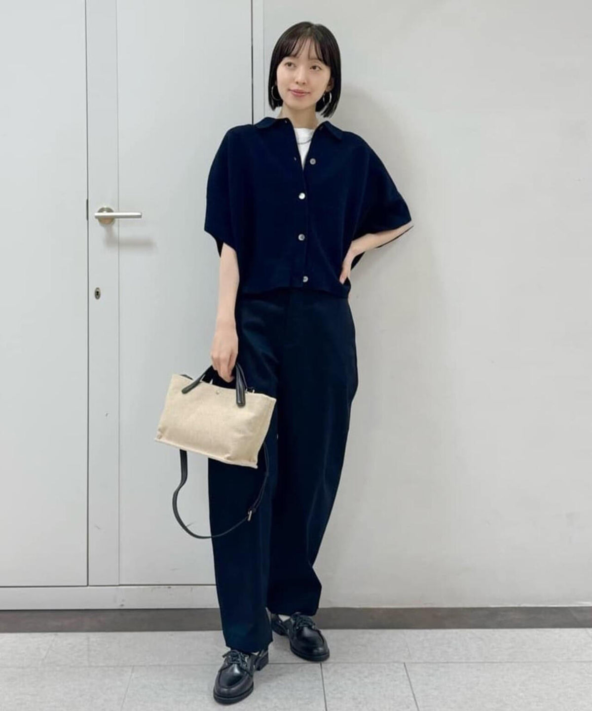 《大人気素材変更追加生産!/洗える》ブークレポロカーディガン