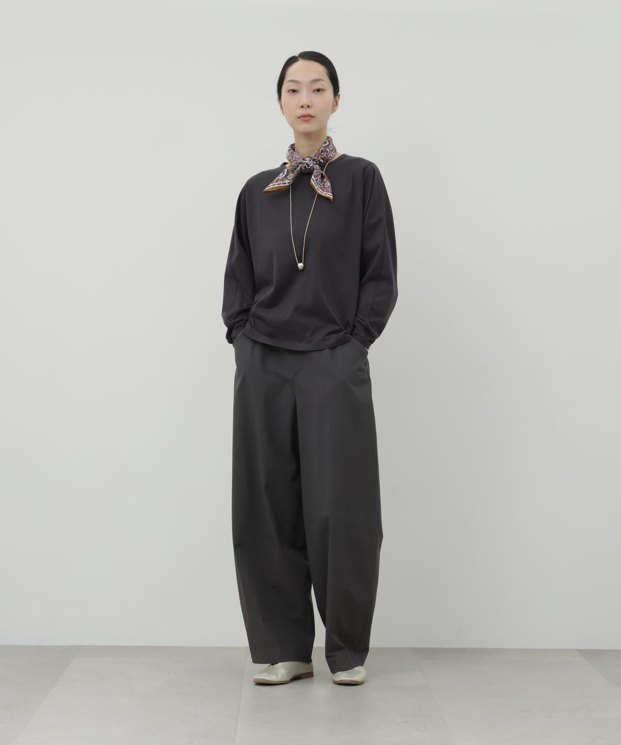 《HIRAKIBA》スリーブ ソフトタッチコットン天竺九分袖Tシャツ