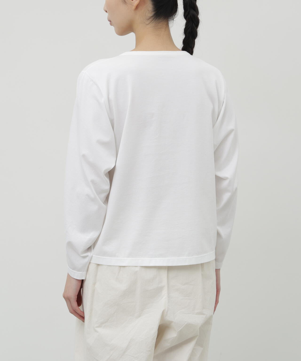 《HIRAKIBA》スリーブ ソフトタッチコットン天竺九分袖Tシャツ