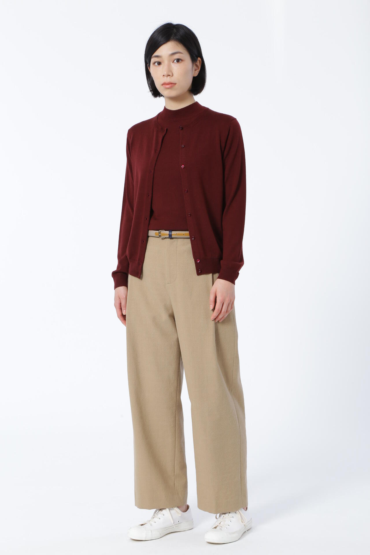 ≪Japan couture≫綿ウールオックステーパードパンツ