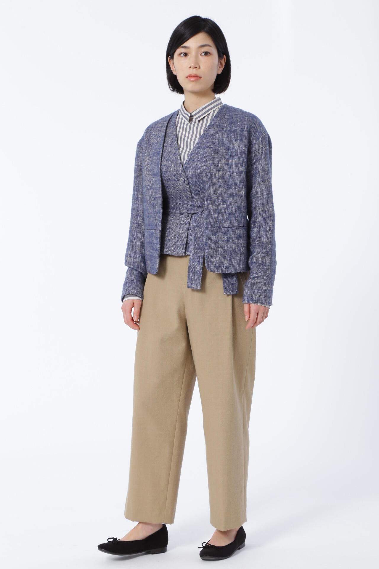 ≪Japan couture≫綿ウールオックステーパードパンツ