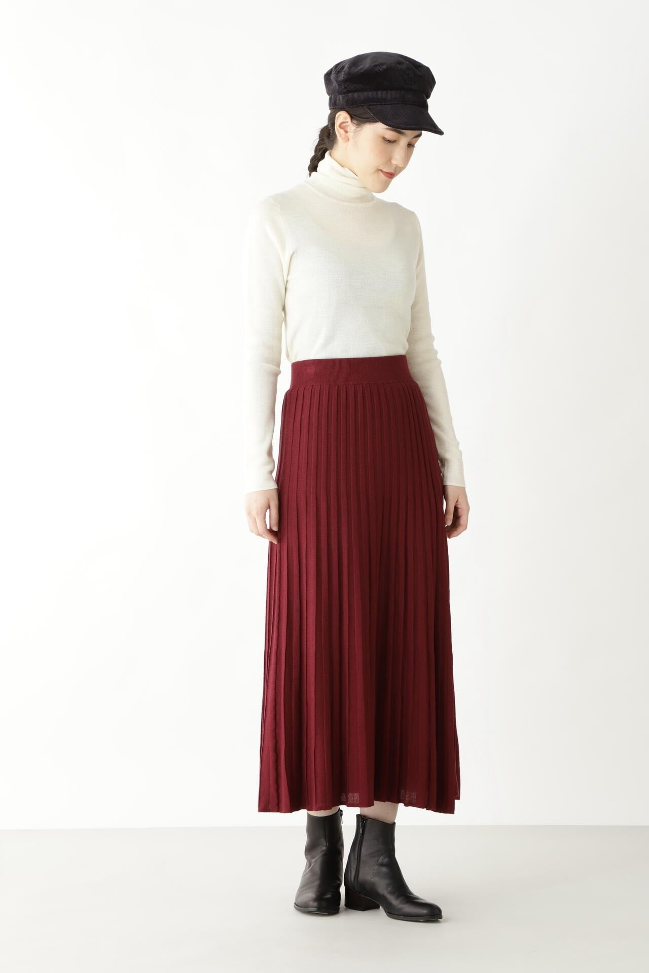 《arrive paris》巻きニットプリーツスカート