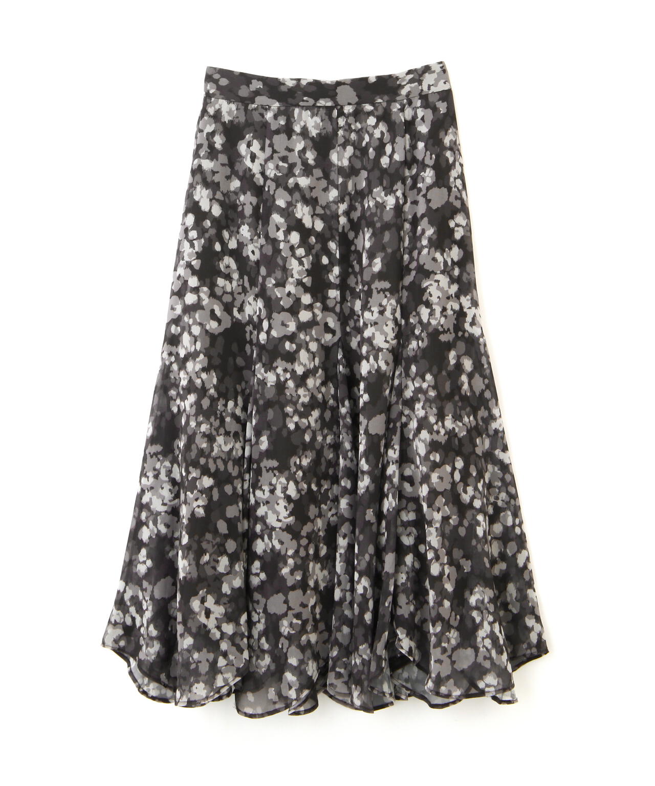 ニュアンス柄ヘムフレアスカート