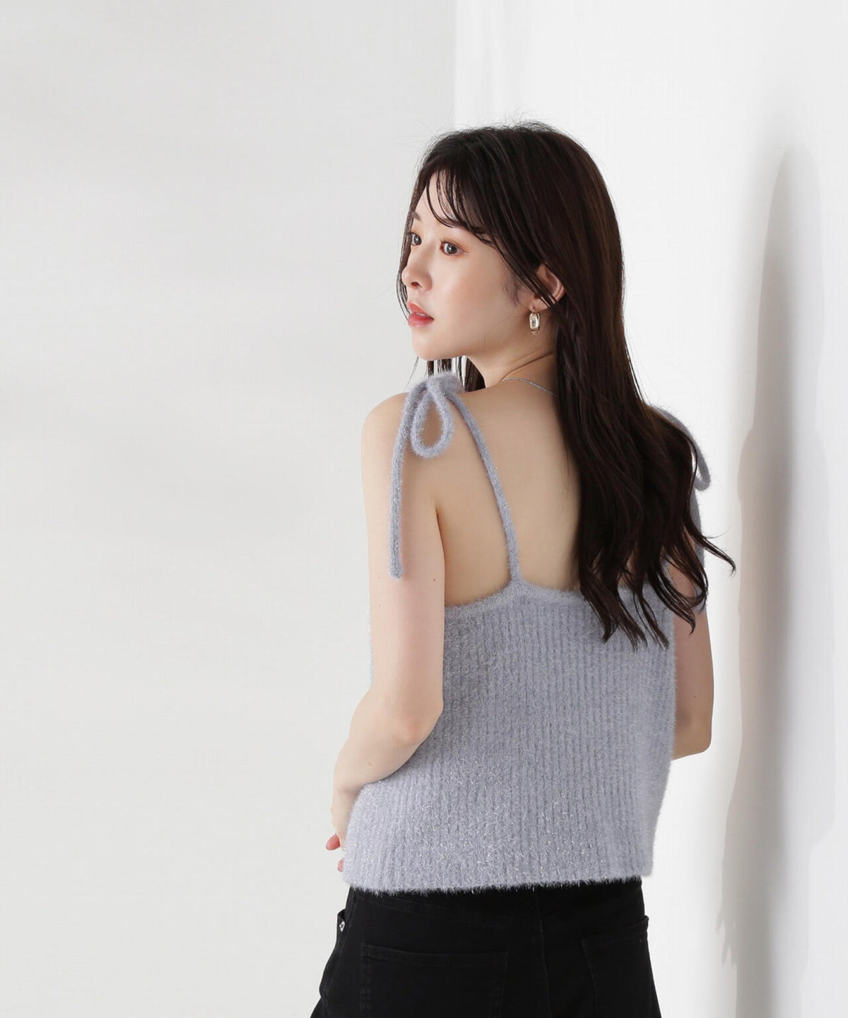 シャイニーフェザーアンサンブルニット WEB限定カラー:パープル