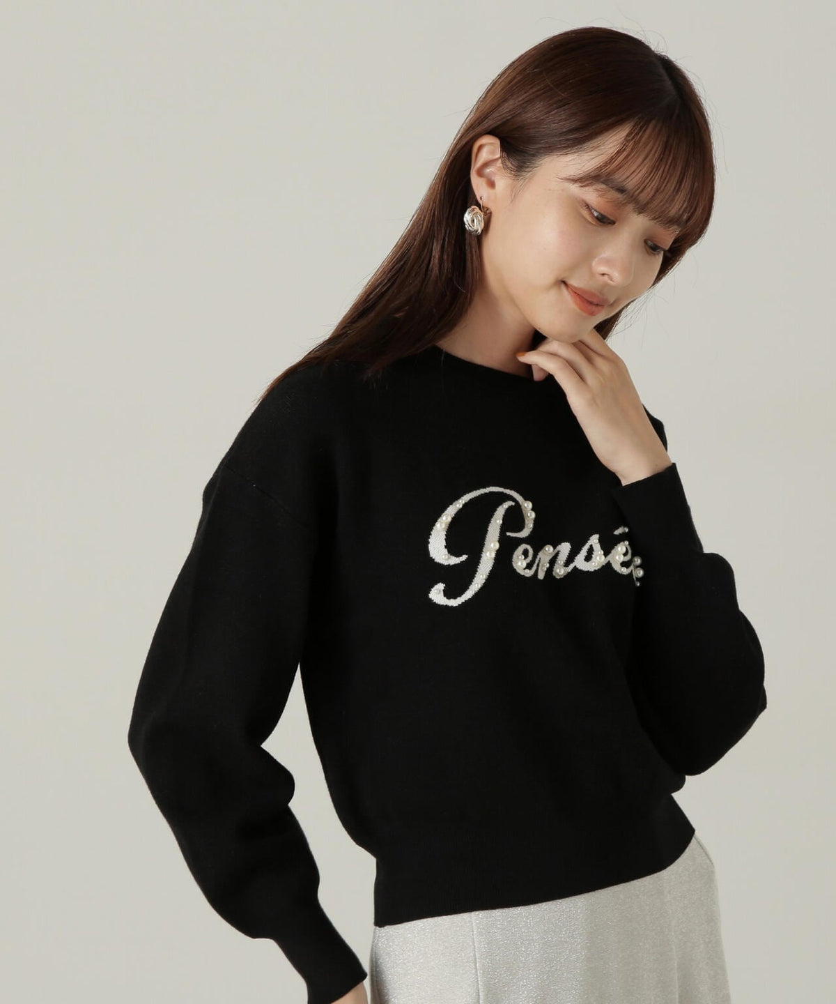 パールロゴニット WEB限定カラー:ブラウン