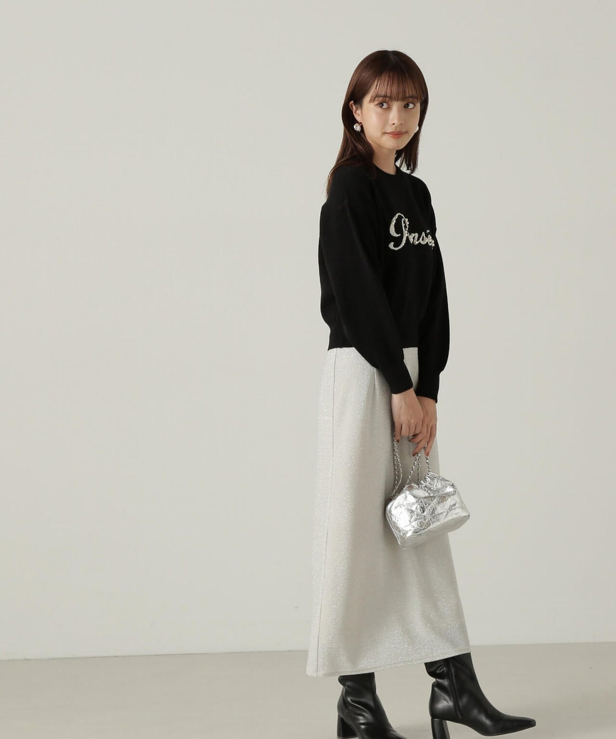 パールロゴニット WEB限定カラー:ブラウン