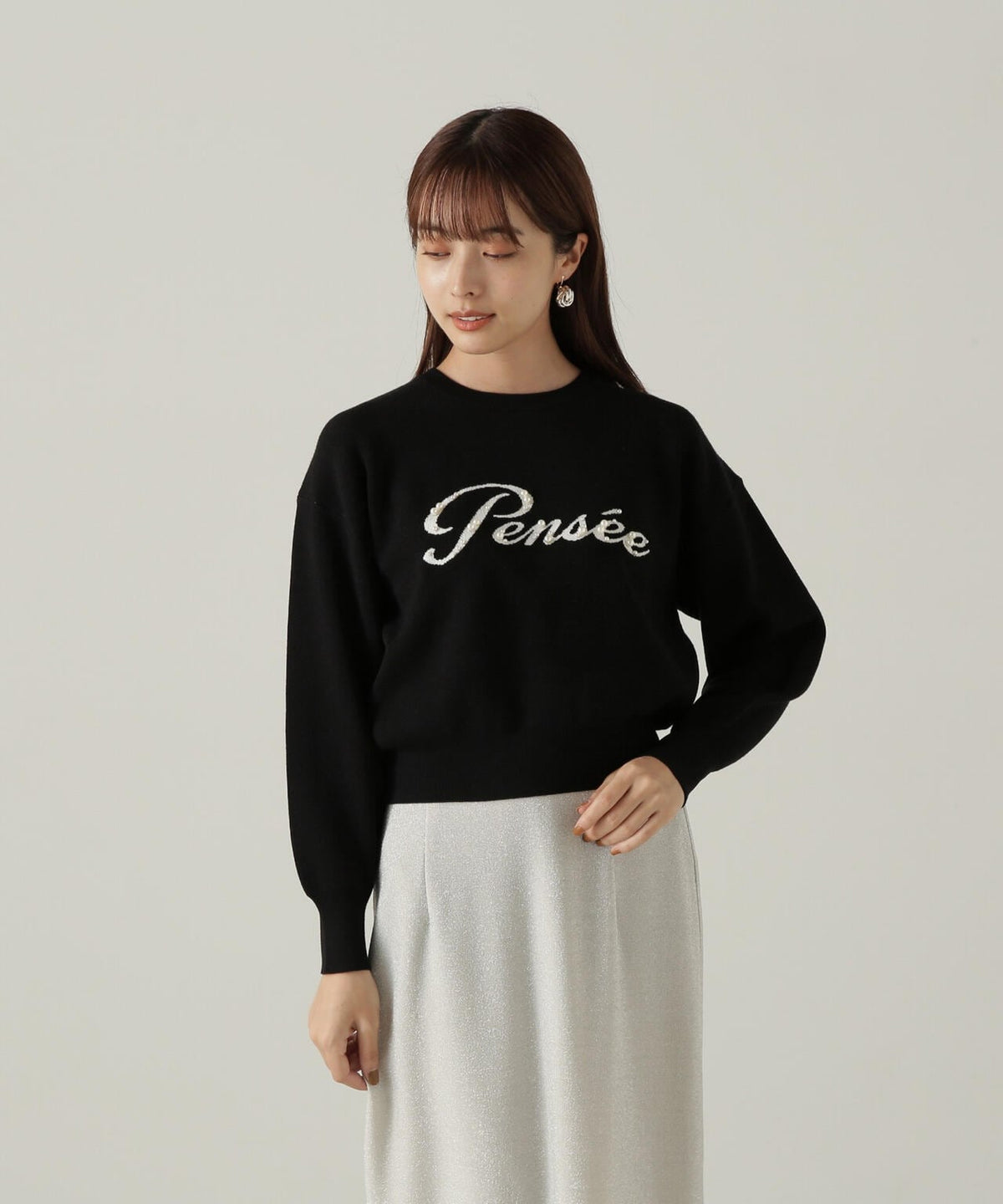パールロゴニット WEB限定カラー:ブラウン