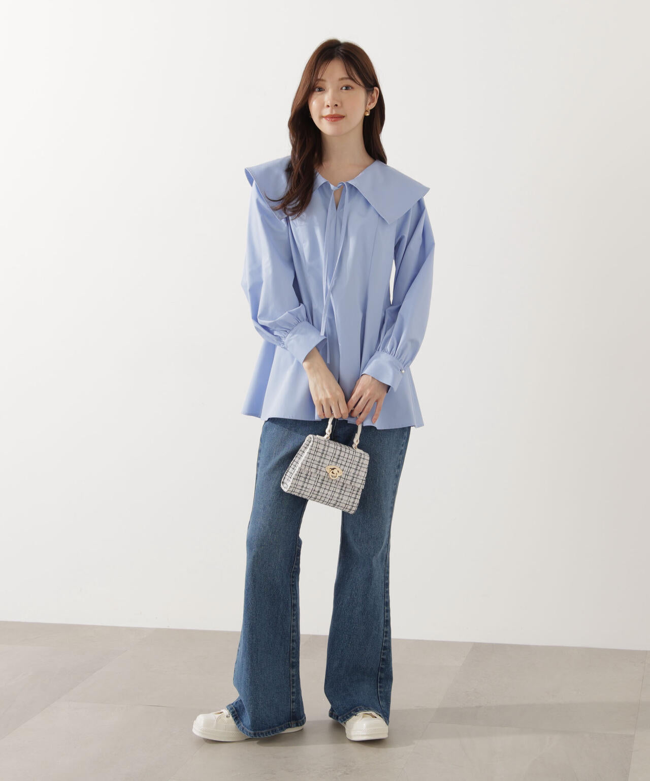 【青島心さん着用】ビッグカラーブラウス