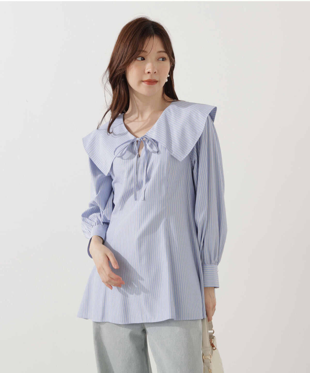 【青島心さん着用】ビッグカラーブラウス