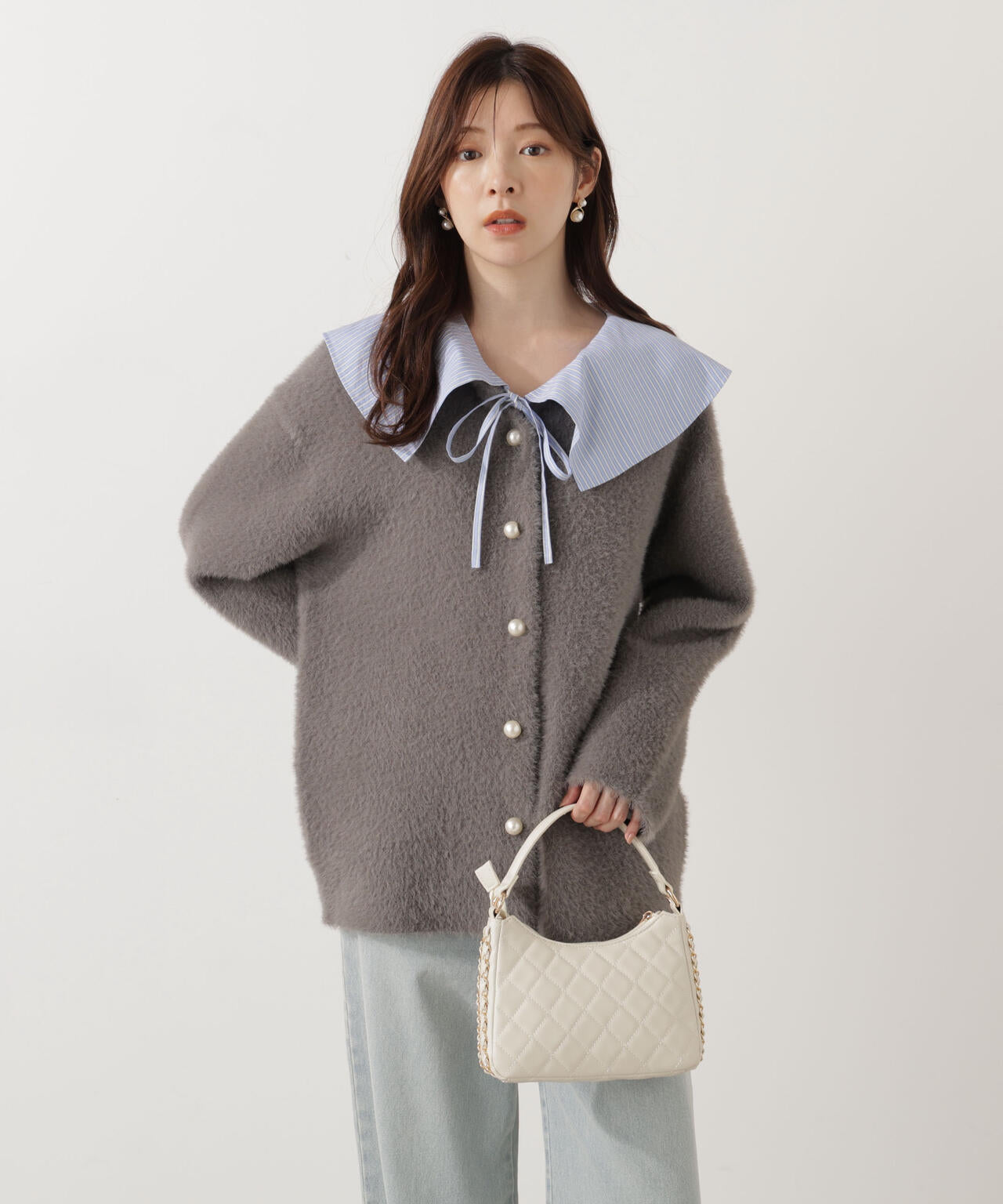 【青島心さん着用】ビッグカラーブラウス