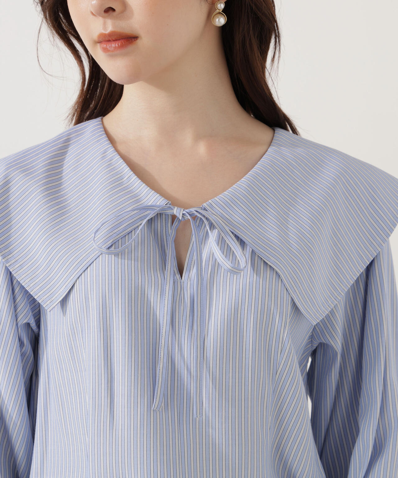 【青島心さん着用】ビッグカラーブラウス