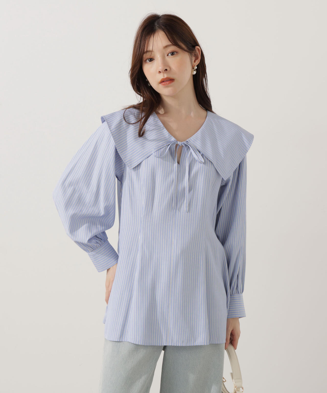 【青島心さん着用】ビッグカラーブラウス