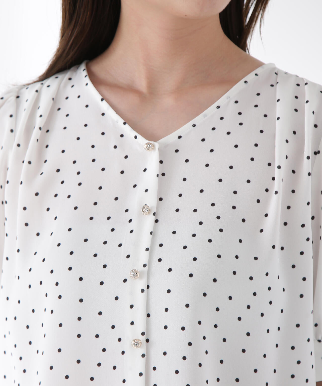 キラボタンブラウス